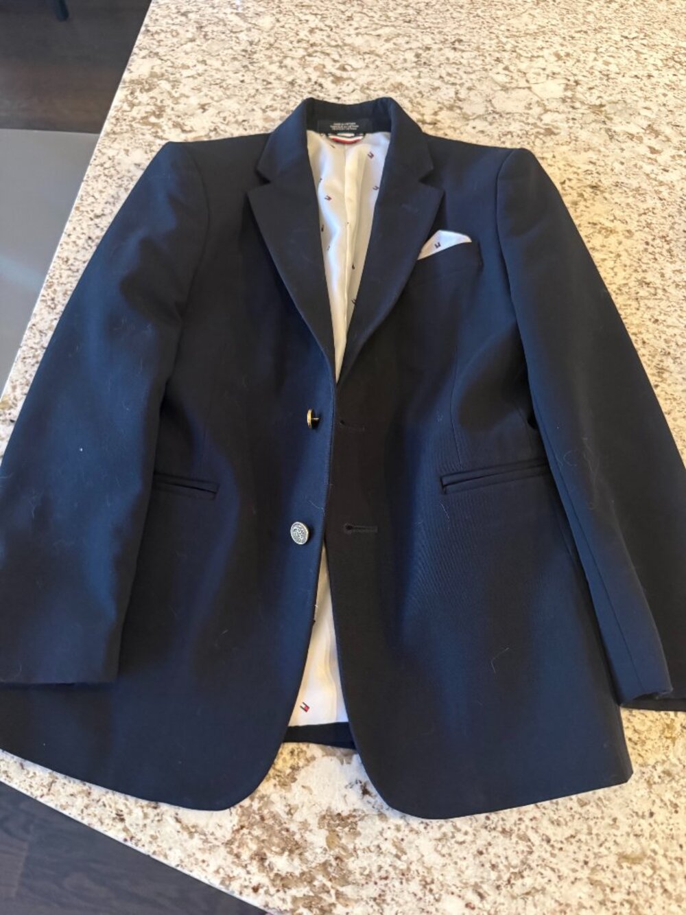 Youth Boys Tommy Hilfiger Deep Navy Sports Coat  - Size 7